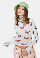 Load image into Gallery viewer, MESH TOP IN BUTTERFLY PRINT