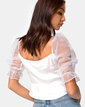 Load image into Gallery viewer, VIQUELA BUTTON UP CROP TOP