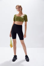 Load image into Gallery viewer, CAVAZZA GINGHAM SQUARE NECK CROP TOP