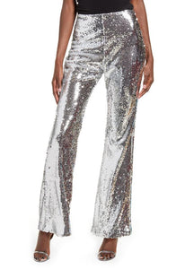 SEQUIN FLARE PANTS