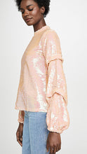 Load image into Gallery viewer, SEQUIN TUCKED SLEEVE TOP
