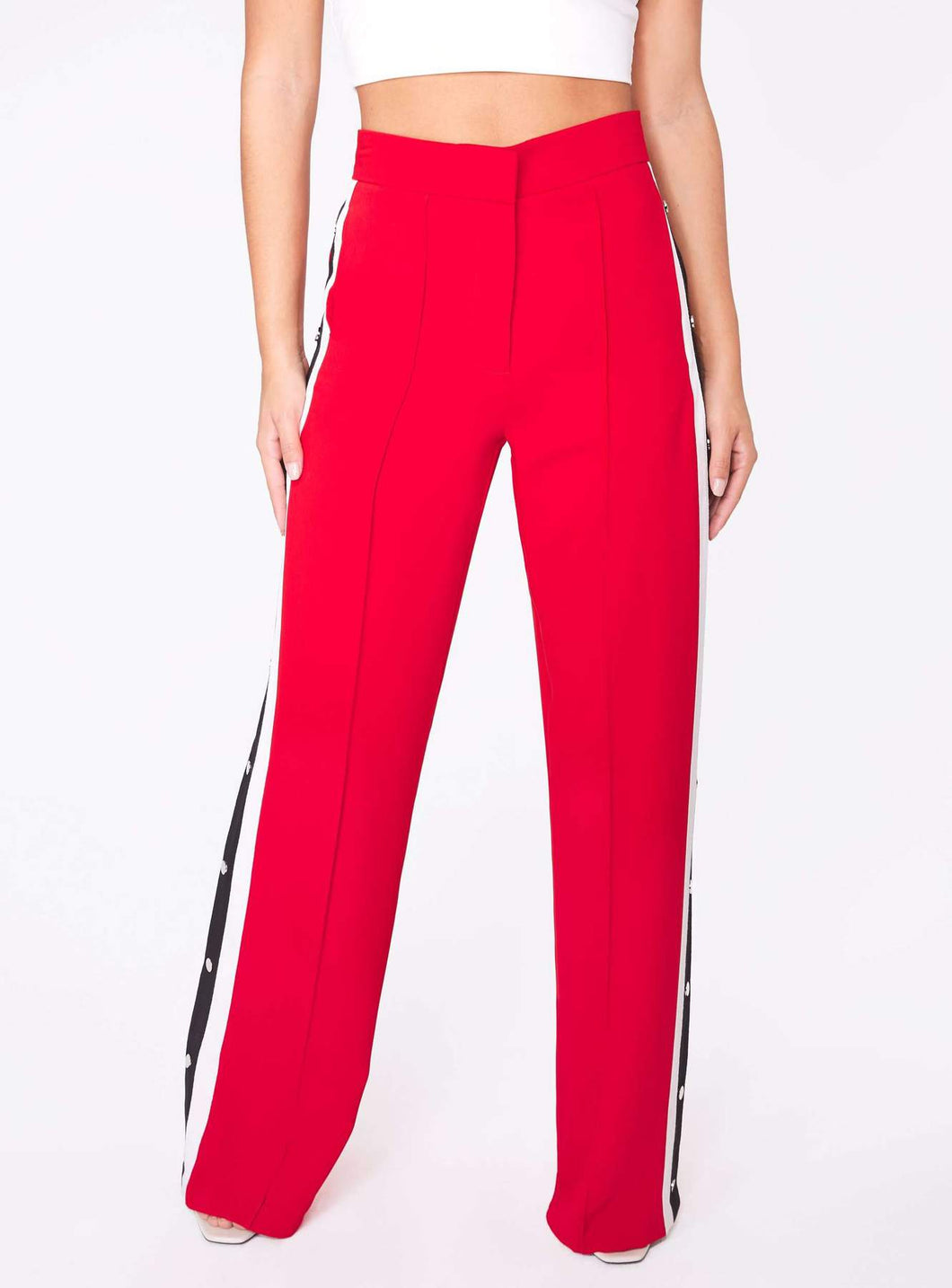 HIGH WAISTED RELAXED SIDE SNAP TROUSER
